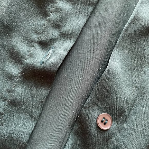 OAK + FORT - Green Satin Button-Up Shirt - Picture 5 of 7